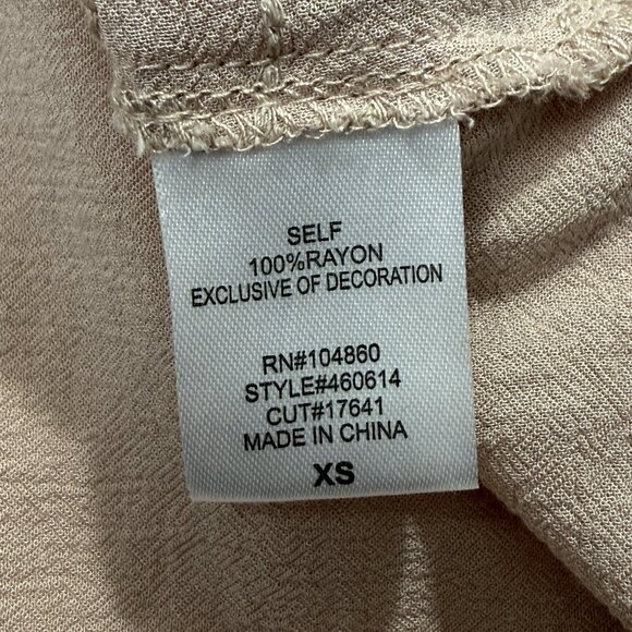 Chloe & Katie Blush Pink Embroidered Tank Top XS Boho Festival Floral Lace Rayon - Picture 7 of 9